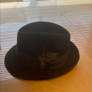 Stetson Black Fedora with White Interior
